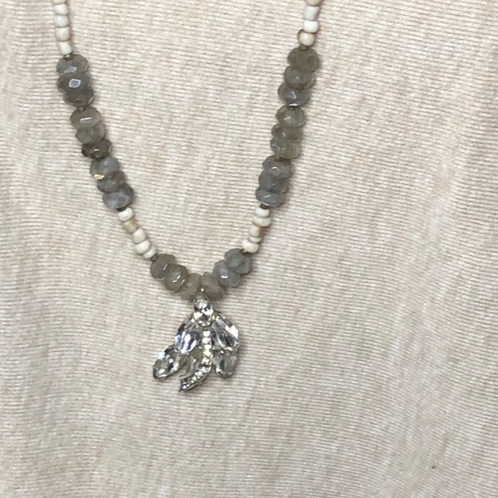 1910 Crystal Broach Necklace Vintage...Gorgeous